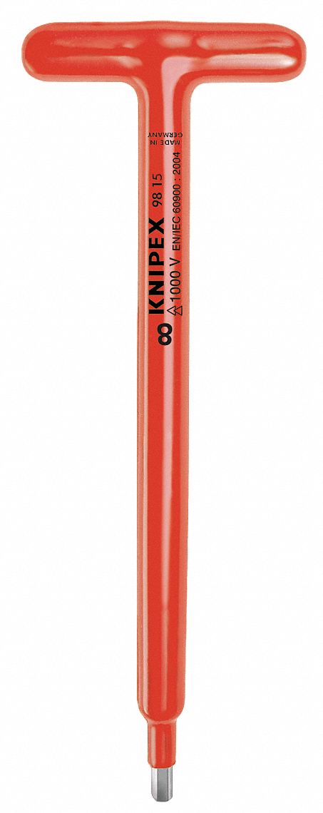 Hex Key: 0 Ball Ends, 5 mm Tip Size, Metric, Long, Alloy Steel, Satin, 10 in Long Arm Lg, T