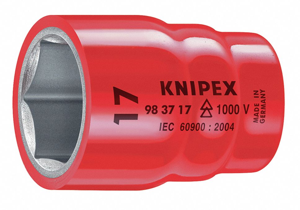 Socket, 3/8 in. Dr, 17mm Hex