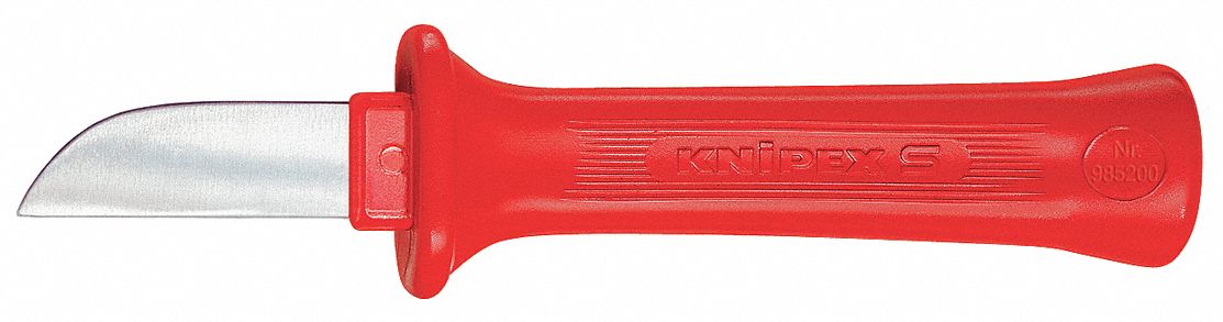 Skinning Knife: 7 1/2 in Overall Lg, Insulated, 2 in Blade Lg, Straight Blade, Steel, 6 - 8 in