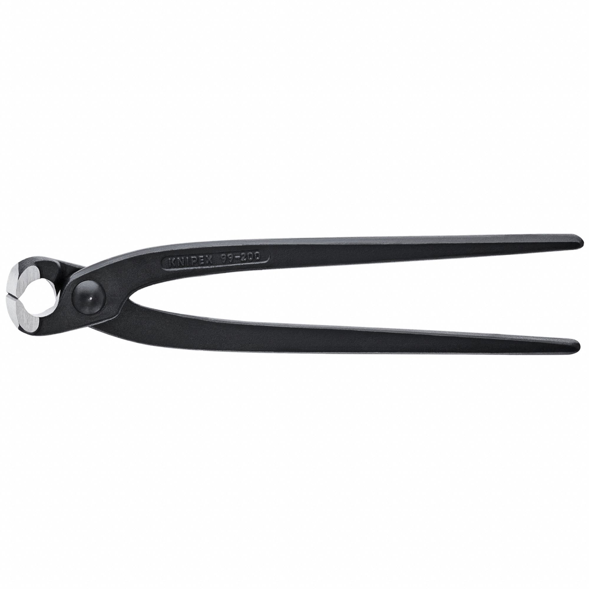 End Cutting Nippers: 8 in Overall Lg, For 0.08 in Max Wire Thick, Steel, Steel