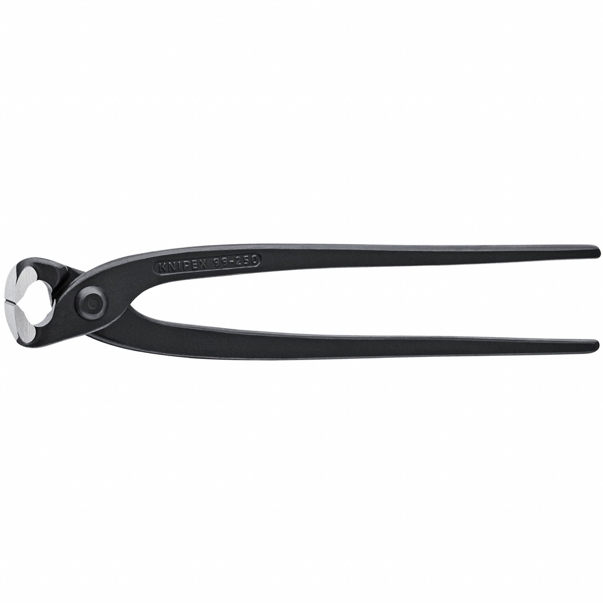 End Cutting Nippers: 8 3/4 in Overall Lg, For 0.09 in Max Wire Thick, Steel, Steel