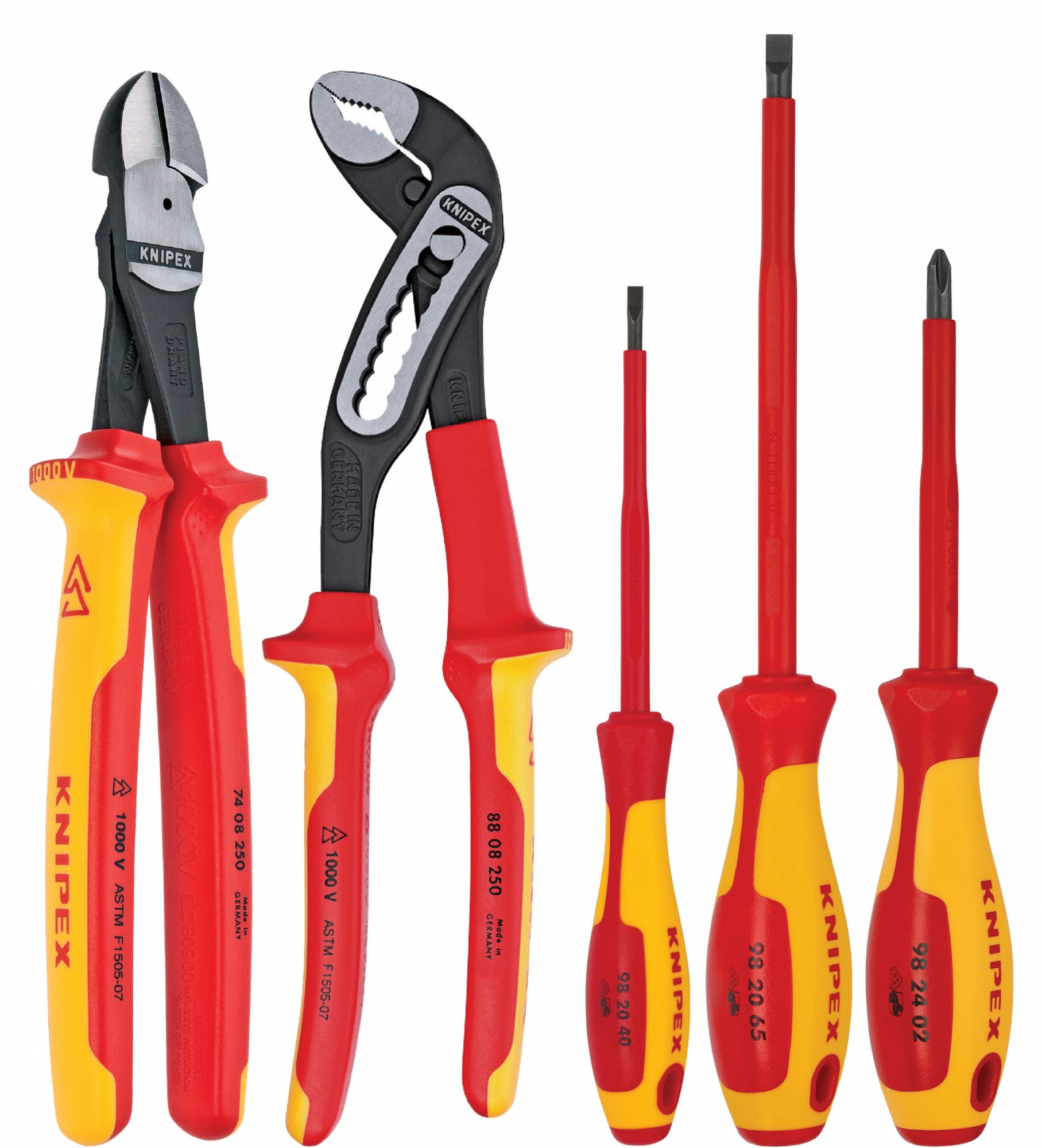 Insulated Tool Kit: Insulated, 5 Total Pcs, Drivers and Bits/Pliers