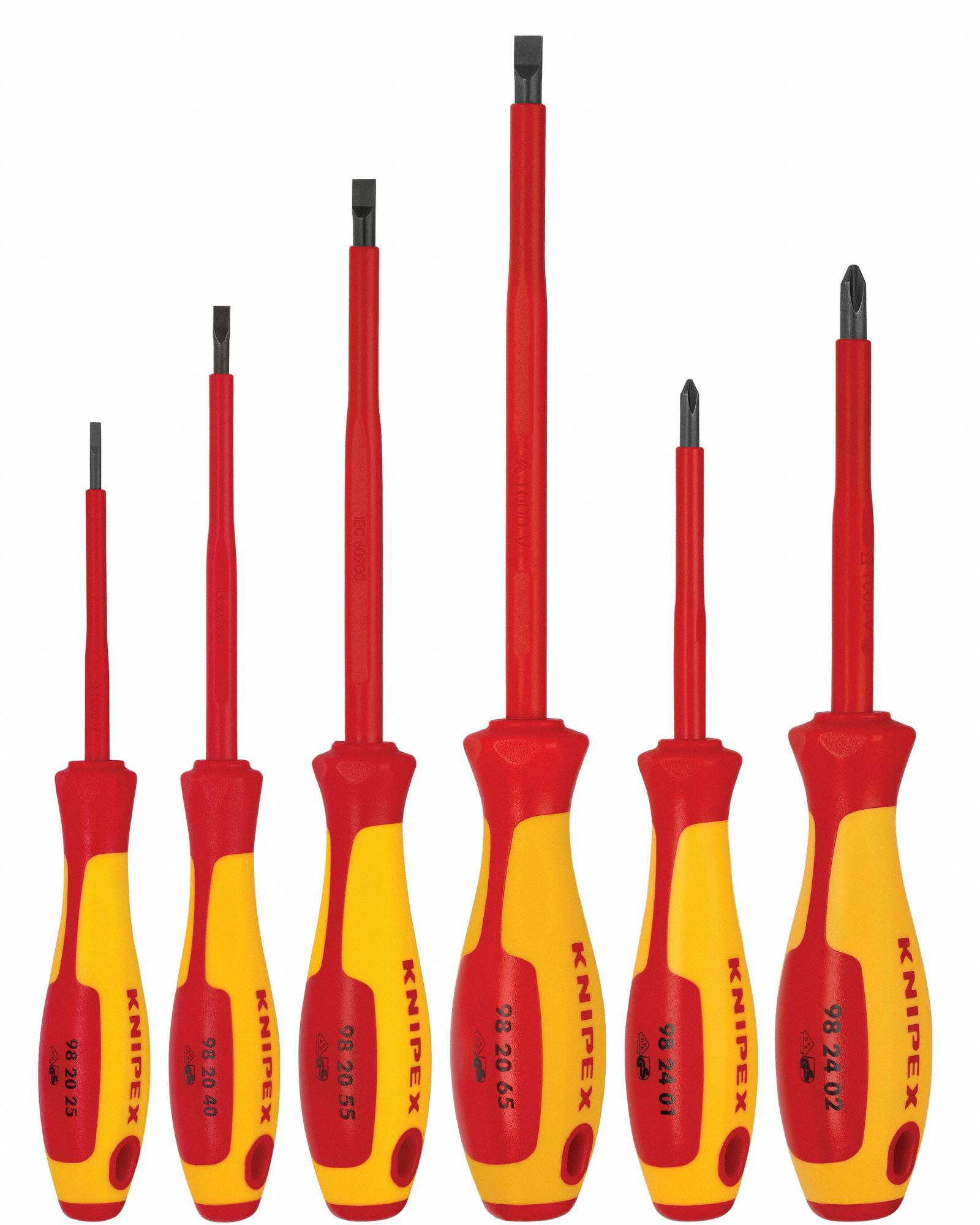KNIPEX, 6 Pieces, Phillips/Slotted Tip, Insulated Screwdriver Set