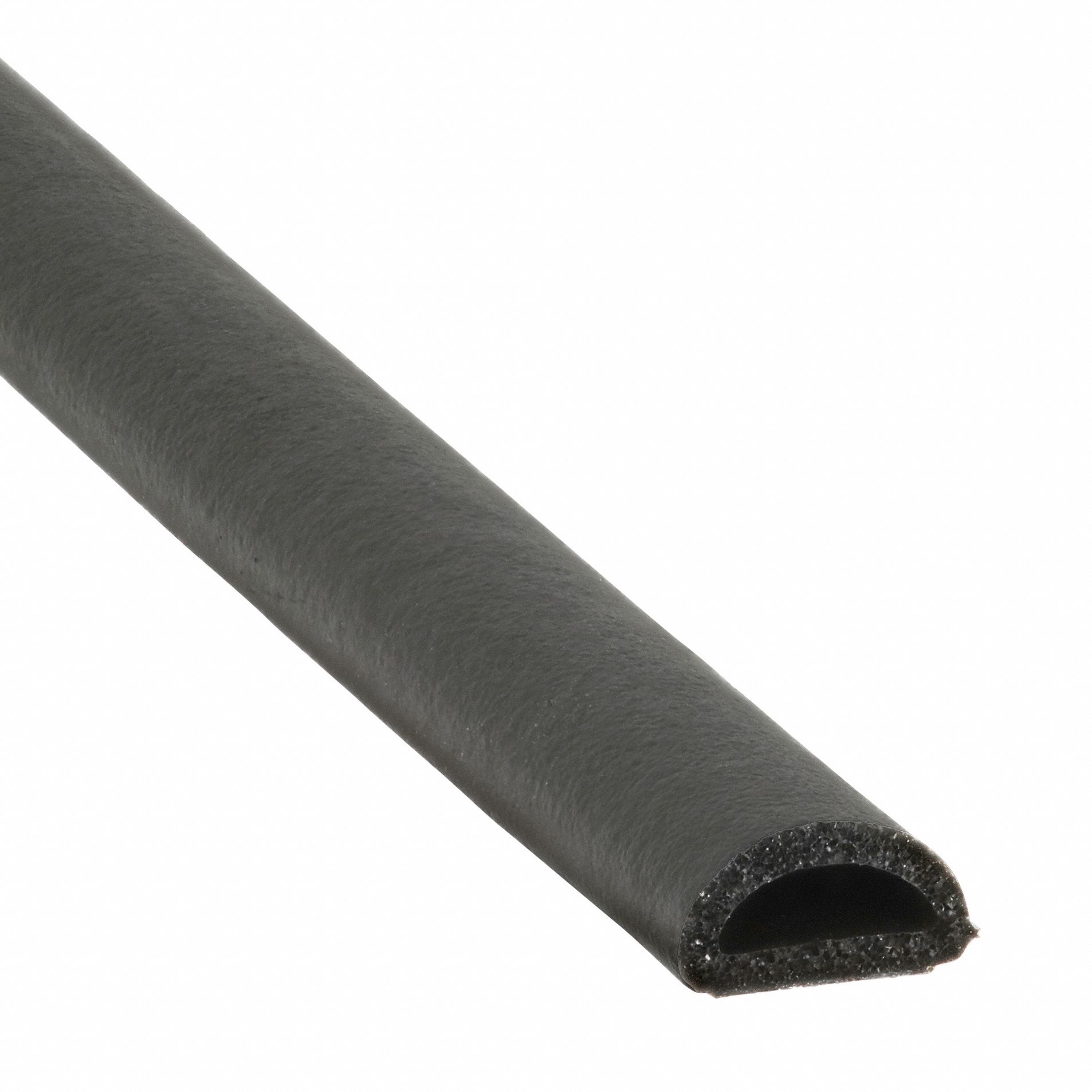 Seal: D-Shaped, Self-Adhesive Mounting, Std, EPDM, 100 ft Overall Lg, 3/8 in Overall Wd