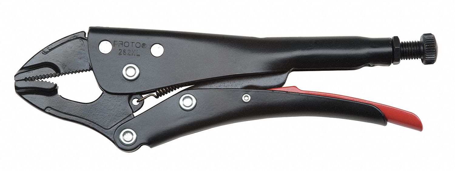 Locking Plier, Plain Grip, 9-7/16" L