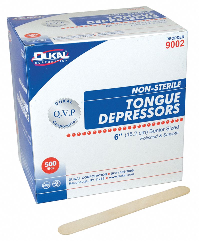 Tongue Depressor: Non-Sterile, 2/3 in Wd, 6 in Lg, 500 PK