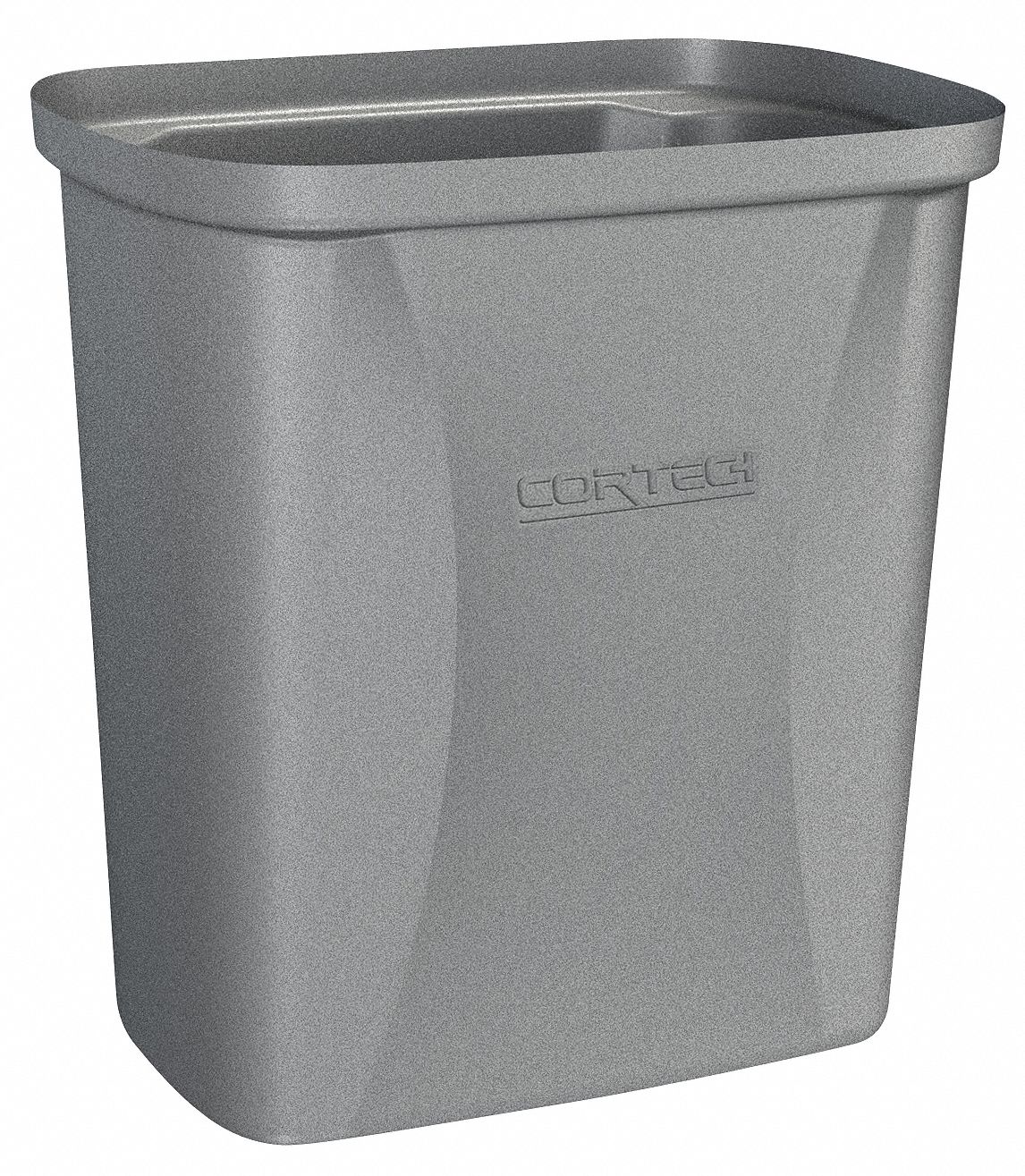 TRASH CAN,RECTANGULAR,GRAY,2.5 GAL.