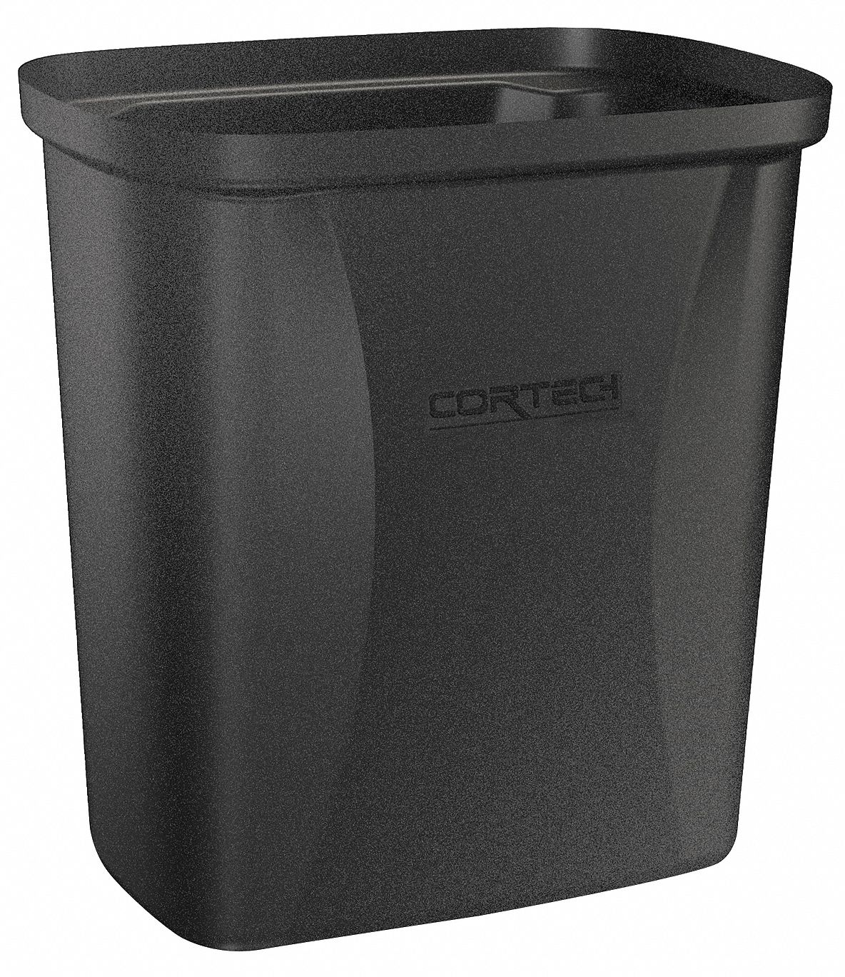 TRASH CAN,RECTANGULAR,BLACK,2.5 GAL.