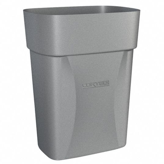 Cortech, Rectangular, Gray, Correctional Facility Trash Can - 10g847 