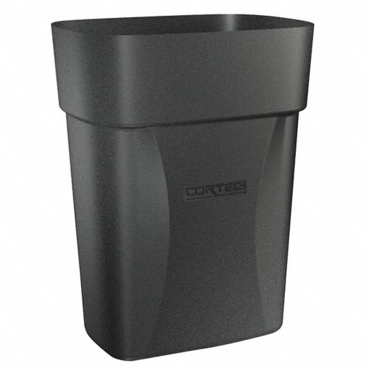 CORTECH, Rectangular, Black, Correctional Facility Trash Can - 10G848 ...