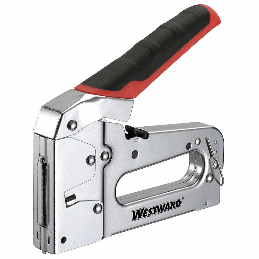 WESTWARD 7 1/2 in Heavy Duty Staple/Nail Gun, Chrome 10G97010G970