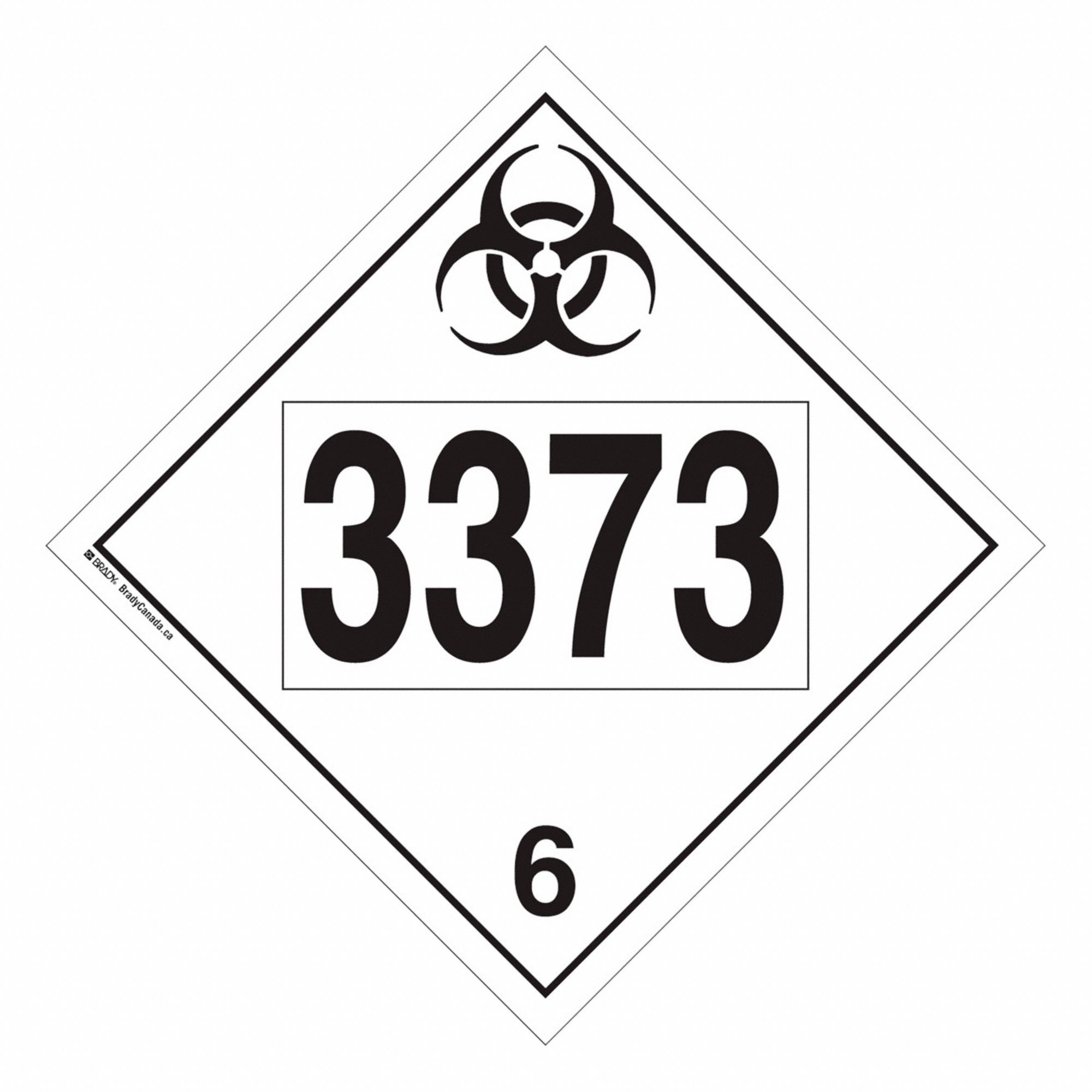 TDG PLACARD, CLASS 6, INFECTIOUS BIOLOGICAL SUBSTANCE, STYRENE