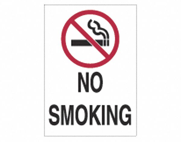 SIGN NO SMOKING W/PICTO N/H ALUM 10X7