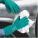 CHEMICAL-RESISTANT GLOVES, FLOCK-LINED, STRAIGHT CUFF, SZ L/9, 13 IN L/15 MIL THICK, GRN, NITRILE