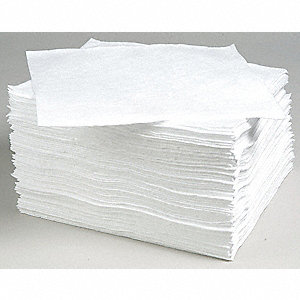 SORBENT PAD, OIL ONLY, 15 X 15 IN, HYDROCARBON, BALE 100