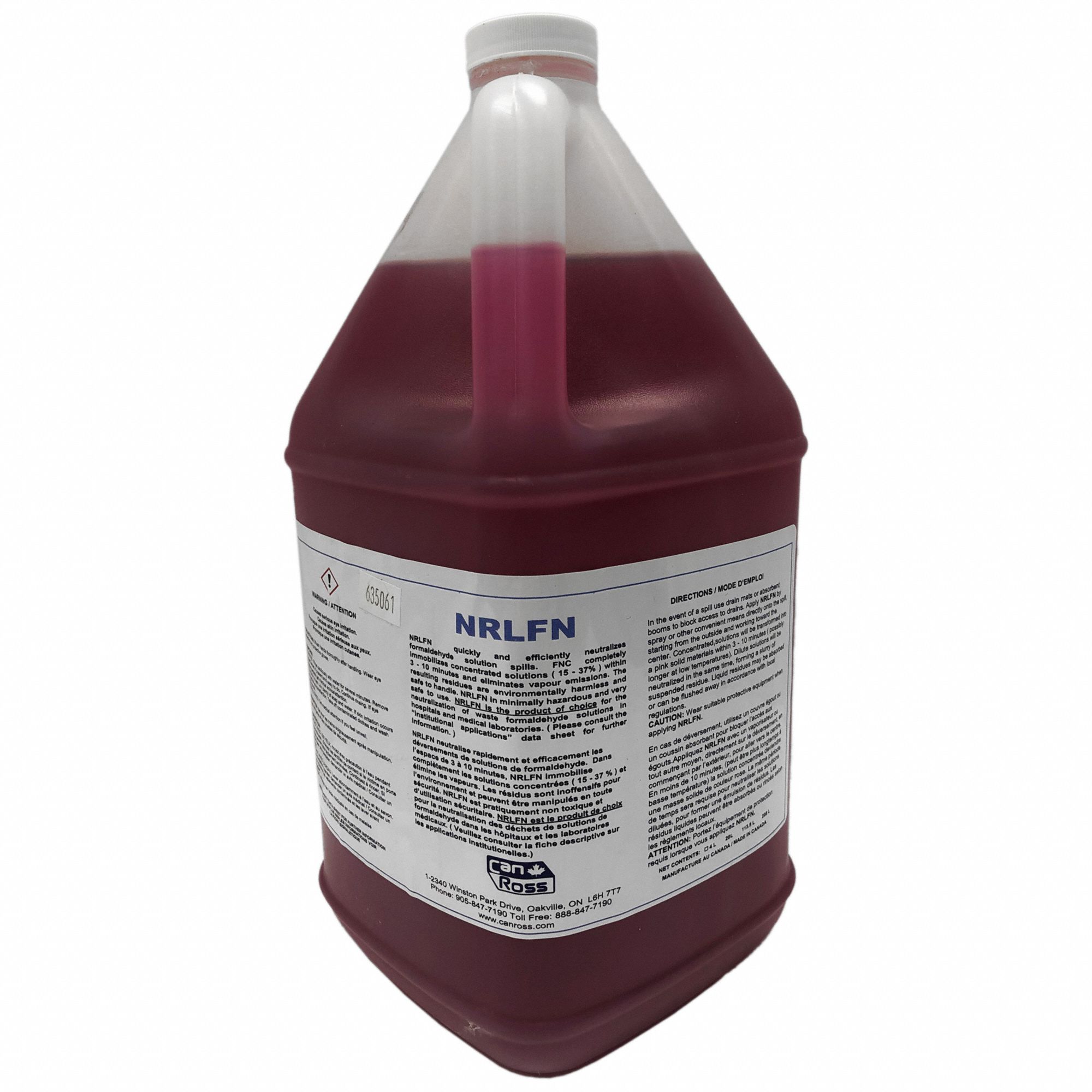 NEUTRALIZER, LIQUID FORMALDEHYDE, 4.5 LITRE BOTTLE, RED, 12 IN HEIGHT