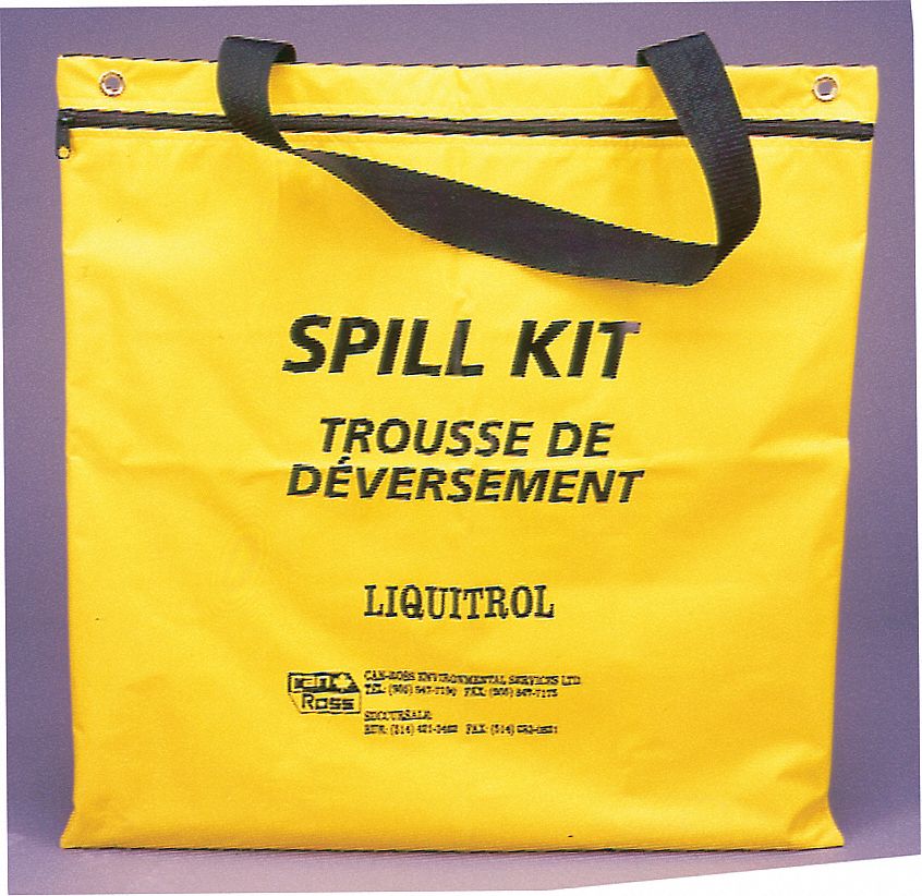 SPILL KIT, PP, 30 L CAPACITY, 4 IN DIA, 3 IN L, 20 IN W, 16 IN H, 25 PADS, OIL ONLY