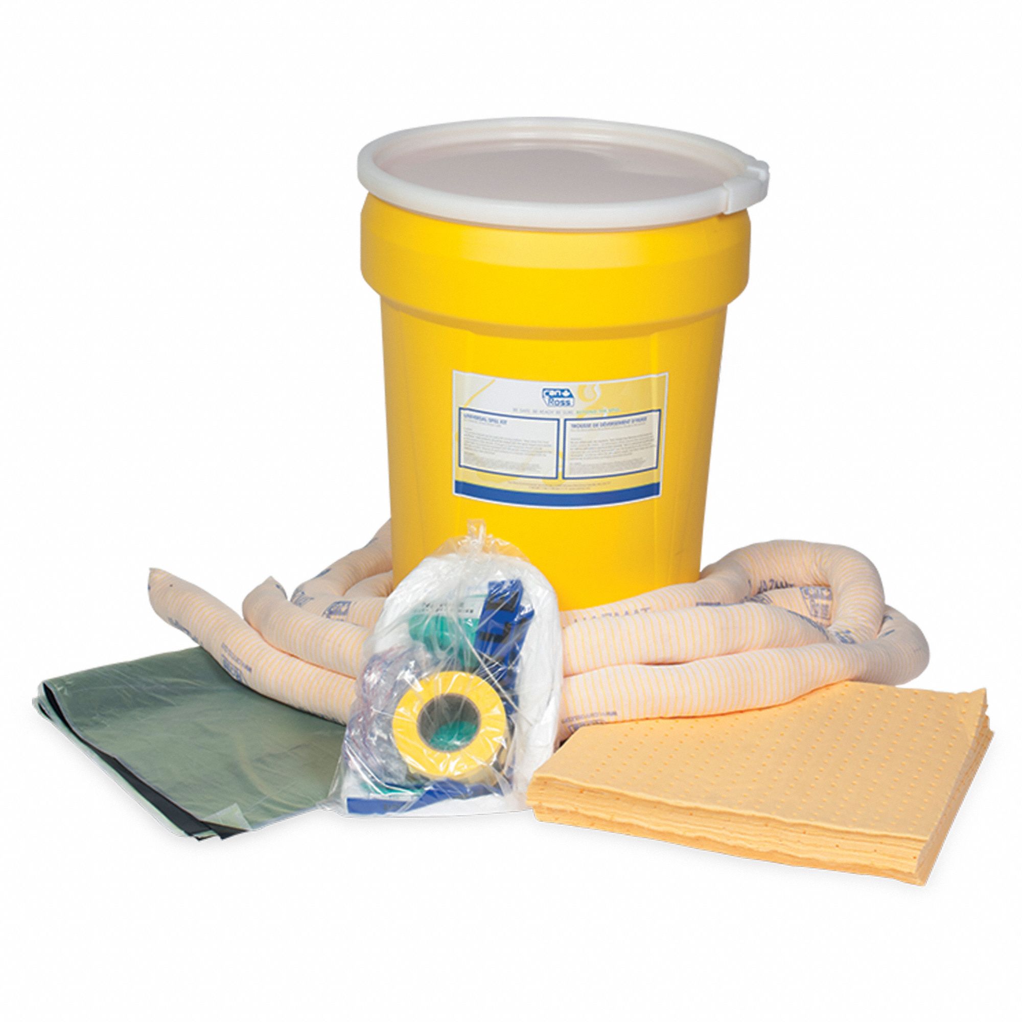 SPILL KIT, POLYPROPYLENE, UNIVERSAL, 96L CAPACITY, 30 GALLON DRUM