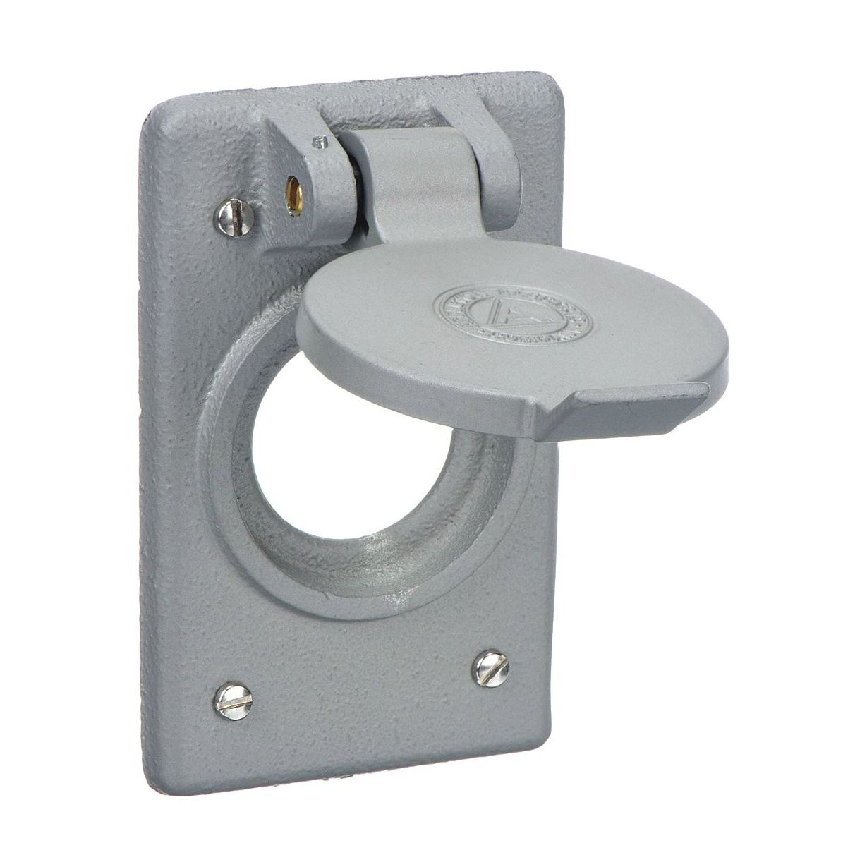Weatherproof Cover: Malleable Iron, FD/FS, Receptacle Covers/Spring Covers, Gray