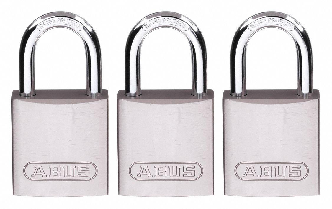 Lockout Padlock, KA, Silver, 1-1/2"H, PK3
