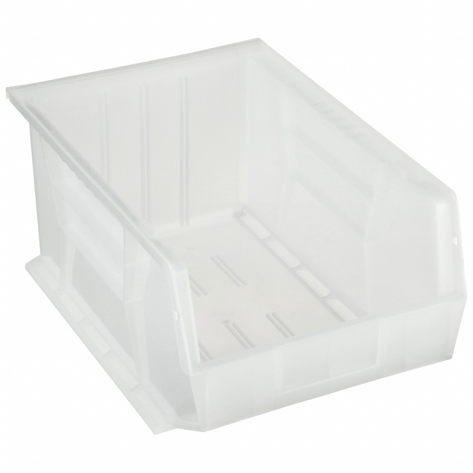 HANG AND STACK BIN, 11 IN X 16 IN X 8 IN, CLEAR, LABEL HOLDERS