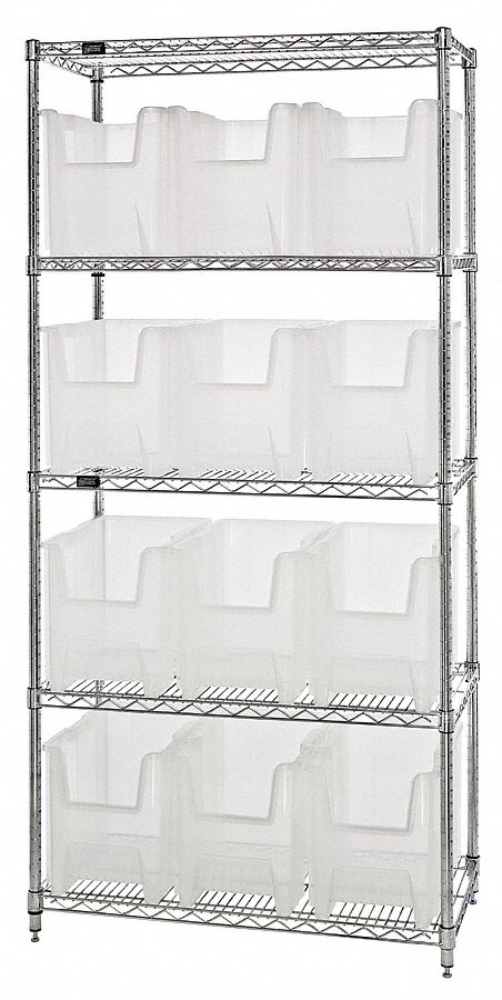 Quantum Storage Systems 36 In X 18 In X 74 In 1 Sided Bin Shelving