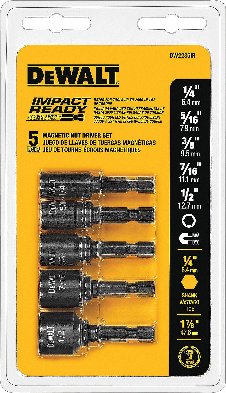 JEU, 5 PC, OUTIL A ECROU MAGNETIQUE