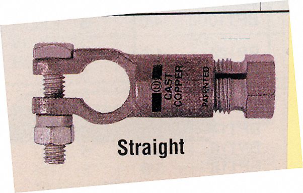 BATTERY TERMINAL, HEAVY DUTY, STRAIGHT, COMPRESSION, 2 AND 1 GA, TIN PLATED COPPER