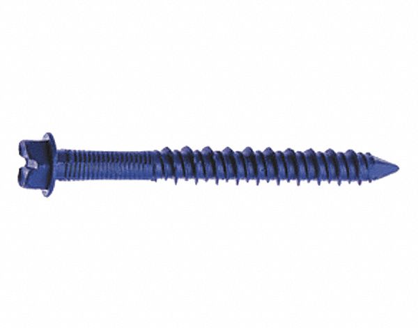 SCREW ANCHORS, TAPCON, HEX HEAD, ANCHOR 2 1/4 X 1/4 IN, BIT 4 1/2 X 3/16 IN, BX 100
