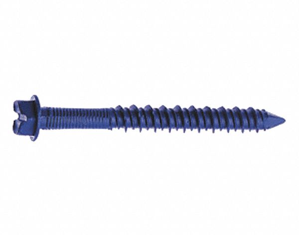 SCREW ANCHORS, TAPCON, HEX HEAD, ANCHOR 1 3/4 X 1/4 IN, BIT 3 1/2 X 3/16 IN, BX 100