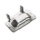 BUCKLE TYPE CLAMP, 2550 ° F, FOR 1/4 IN BANDING, 201 STAINLESS STEEL, PKG 100