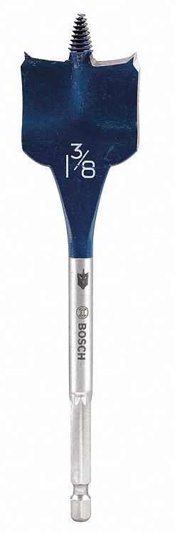 SPADE DRILL BIT, ½ IN DRILL BIT SIZE, 6 IN LENGTH, PAINTED, ¼ IN SHANK HEX