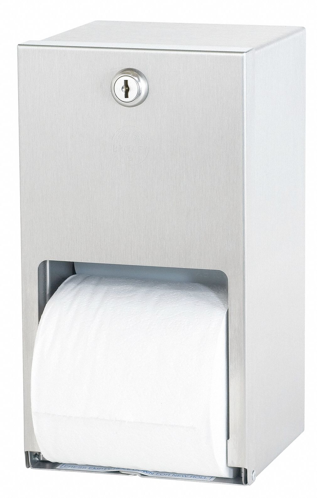BRADLEY TOILET PAPER DISPENSER, DUAL ROLL, SURFACE MOUNT, STAINLESS