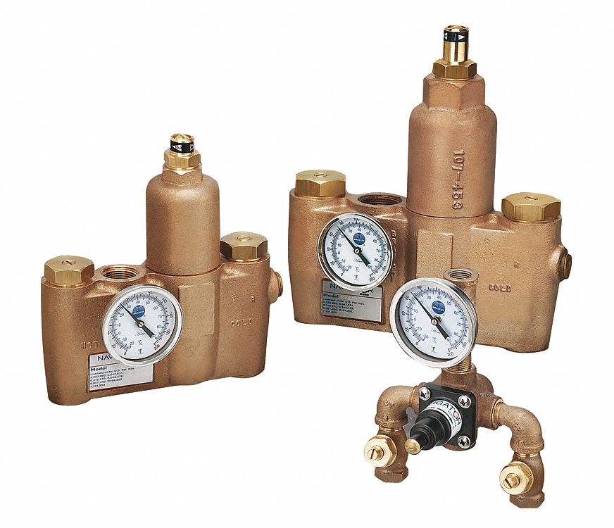 MIXING VALVE: FOR WATER MEDIA, BRONZE, NPT X NPT, 1 IN INLET CONNECTION SIZE, NPT, FEMALE