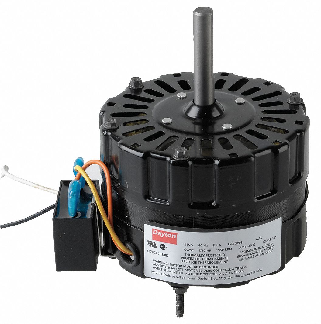 DAYTON HVAC Motor Open AirOver, 1/4 HP, 1,500 Nameplate RPM, 1 Speed