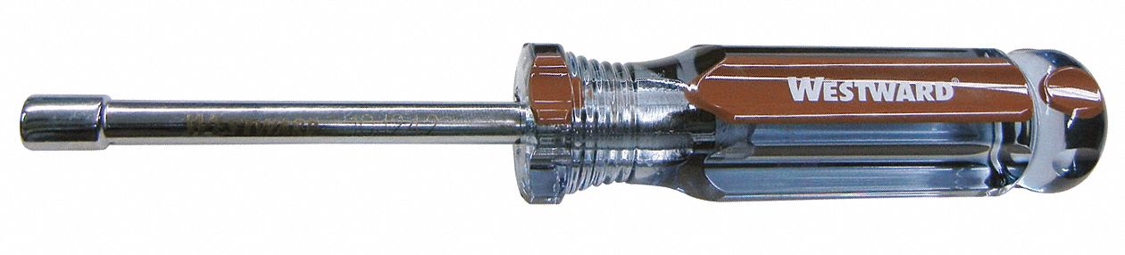 Hollow Round Shank Nut Driver: Straight, Metric, Without Magnetized Tip, Std, 3 in Shank Lg