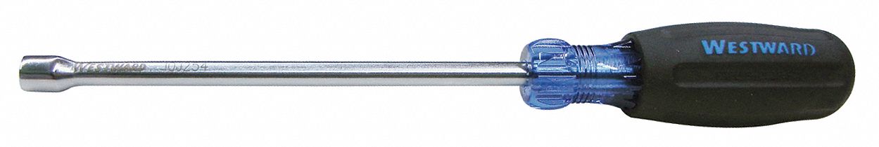 Hollow Round Shank Nut Driver: Straight, SAE, Without Magnetized Tip, Std, 1/2 in Tip Size