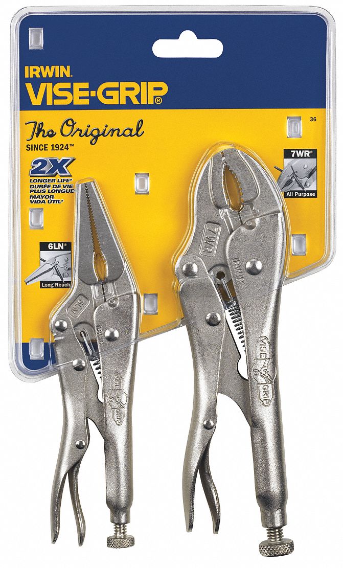 Locking Plier Sets Plain Grip 2 Pcs