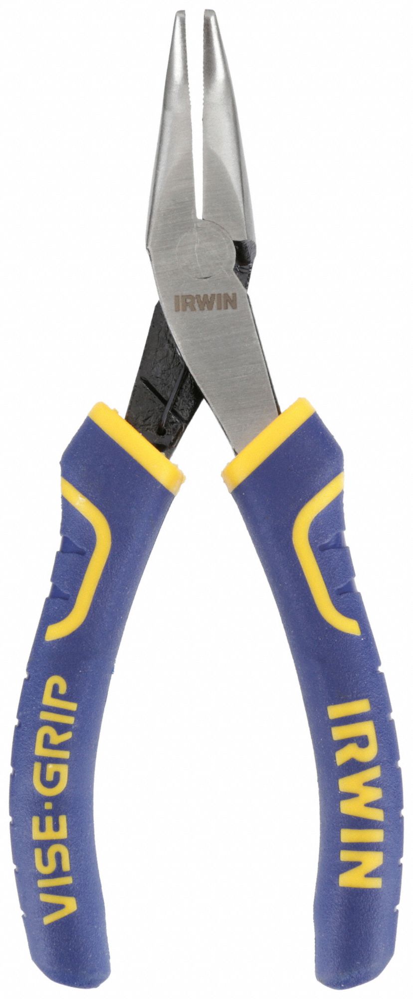 BENT LONG NOSE PLIER,5IN L,SERRATED