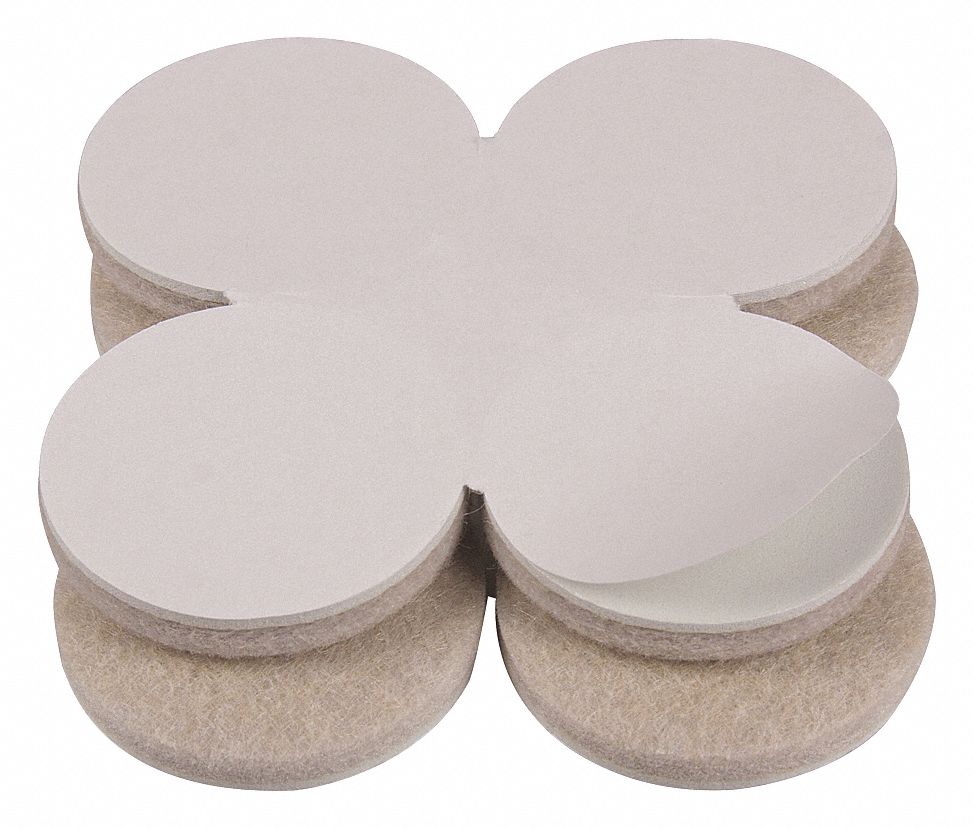 10J990 - Felt Pads Self-Stick Round 1-1/2 PK8