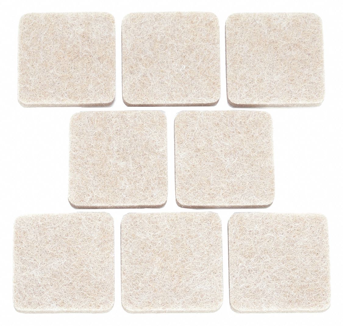 FELT PADS,SQUARE,1 IN.,PK 16