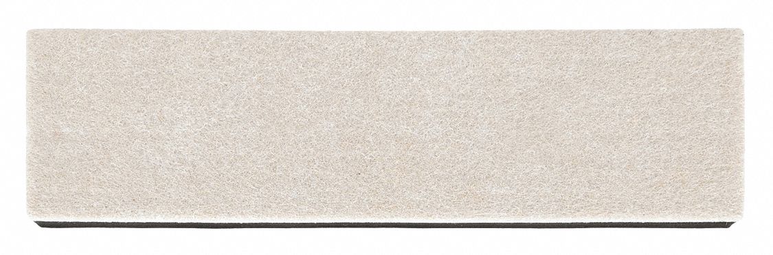 Furniture Pads: Felt, 2 1/2 in Overall Wd, Rectangle, Tan, 9 in Overall Lg