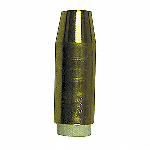 E-Z FEED GUN NOZZLE, FOR 7400 SERIES TIP, SZ 1/2 IN, AMP RANGE 200 TO 600 A, BRASS