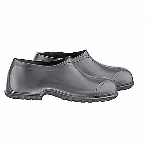 OVERSHOES, WOMENS, BLACK, 4 IN HIGH, SIZE MEDIUM, PVC