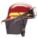 FIRE HELMET W/ 4 IN FACESHIELD, THERMOPLASTIC, 4-POINT RATCHET, RED, SIZE 6½ TO 8