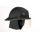 FIRE HELMET W/ 4 IN FACESHIELD, THERMOPLASTIC, 6-POINT RATCHET, BLACK, SIZE 6½ TO 8