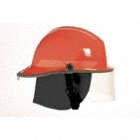 FIRE HELMET W/ 4 IN FACESHIELD AND TRAKLITE, TP, 6-POINT SURE-LOCK RATCHET, RED