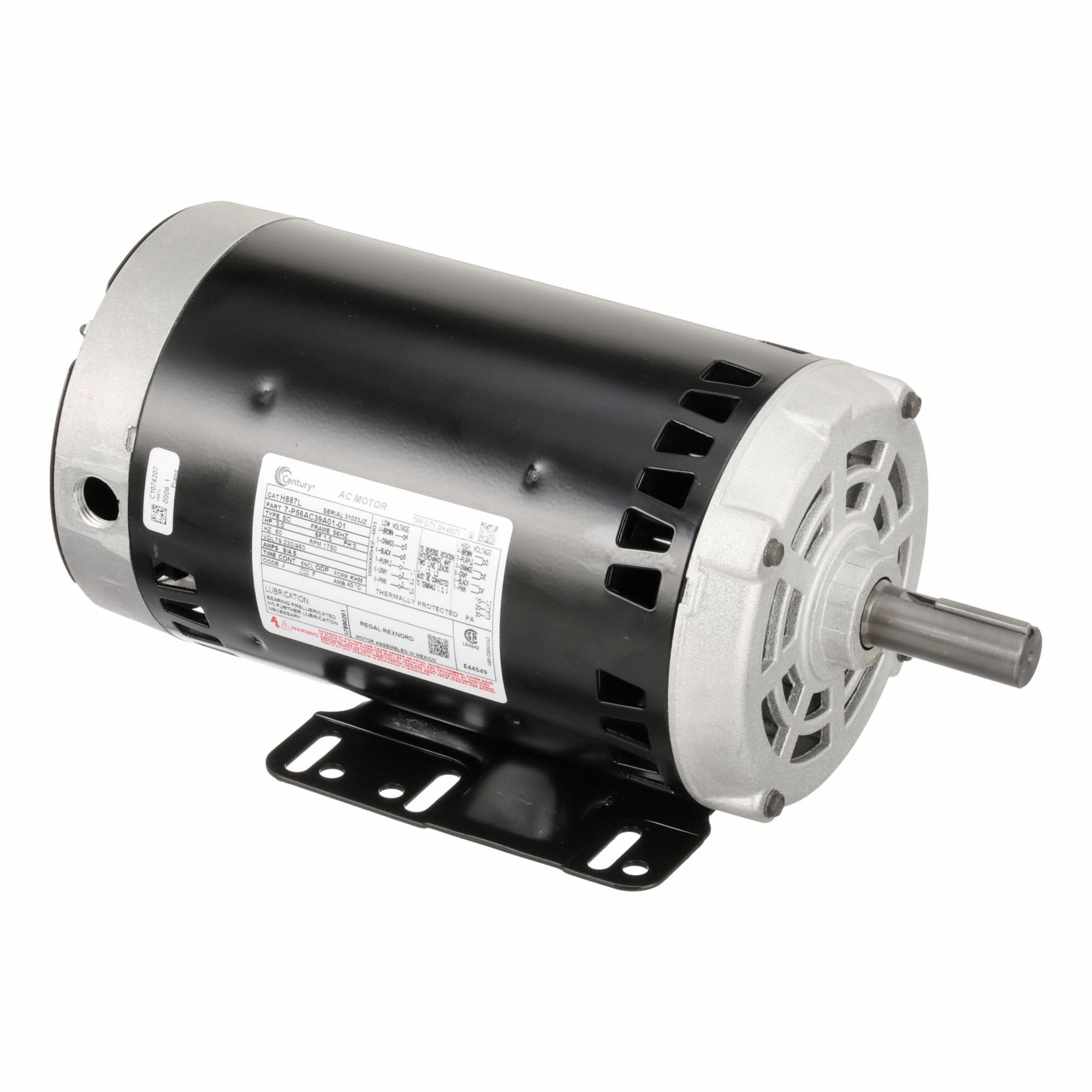 CENTURY, 1 Speed, Open Dripproof, Belt Drive Motor - 10K089|H887L ...