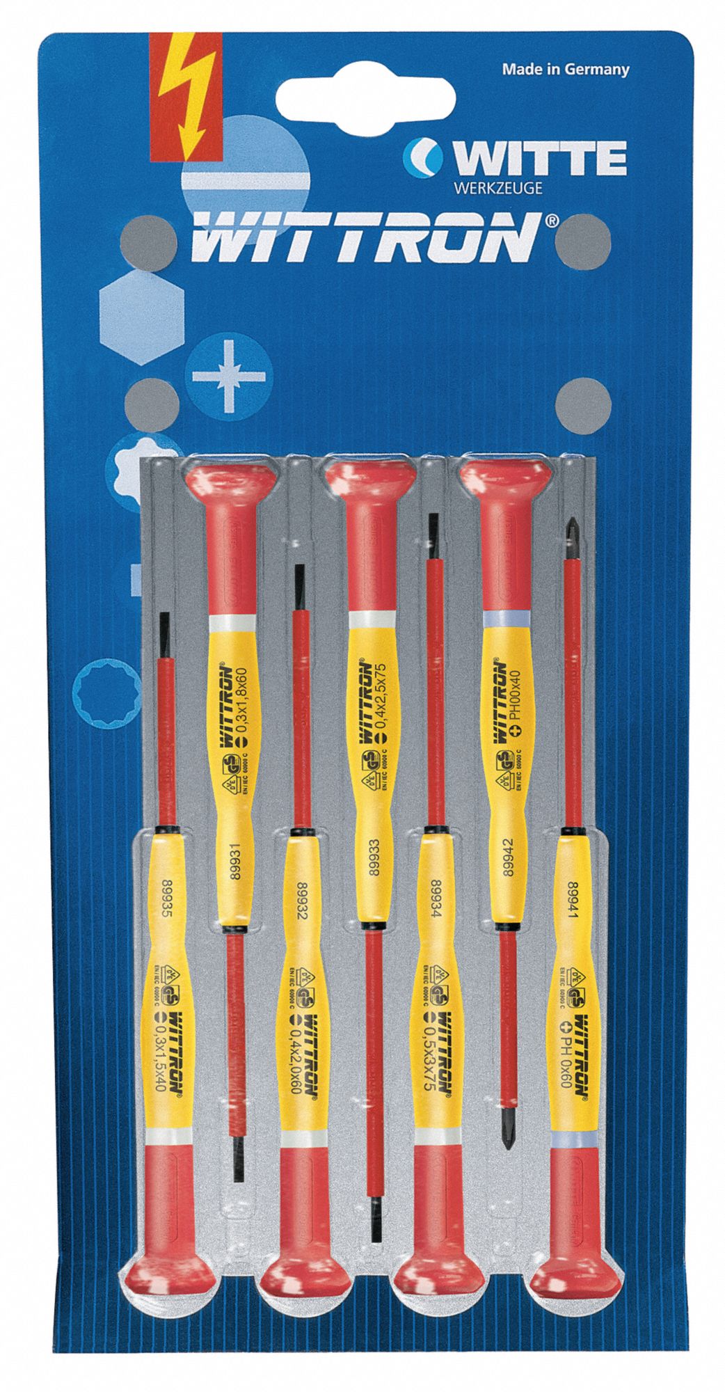 Insulated Precision Screwdriver Set: 7 Pieces, Phillips/Slotted Tip, Ergonomic Grip