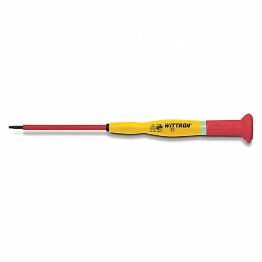 Insulated Precision Torx Screwdriver: T9 Tip Size, 4 3/4 in Overall Lg, 2 1/4 in Shank Lg